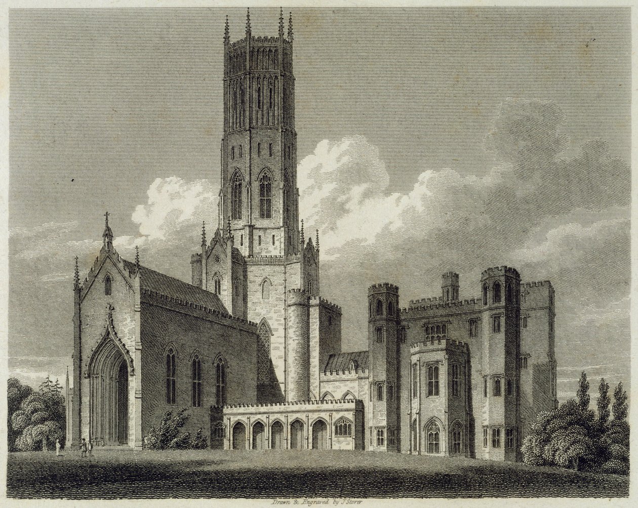 South-East View of Fonthill Abbey, 1812 by James Storer