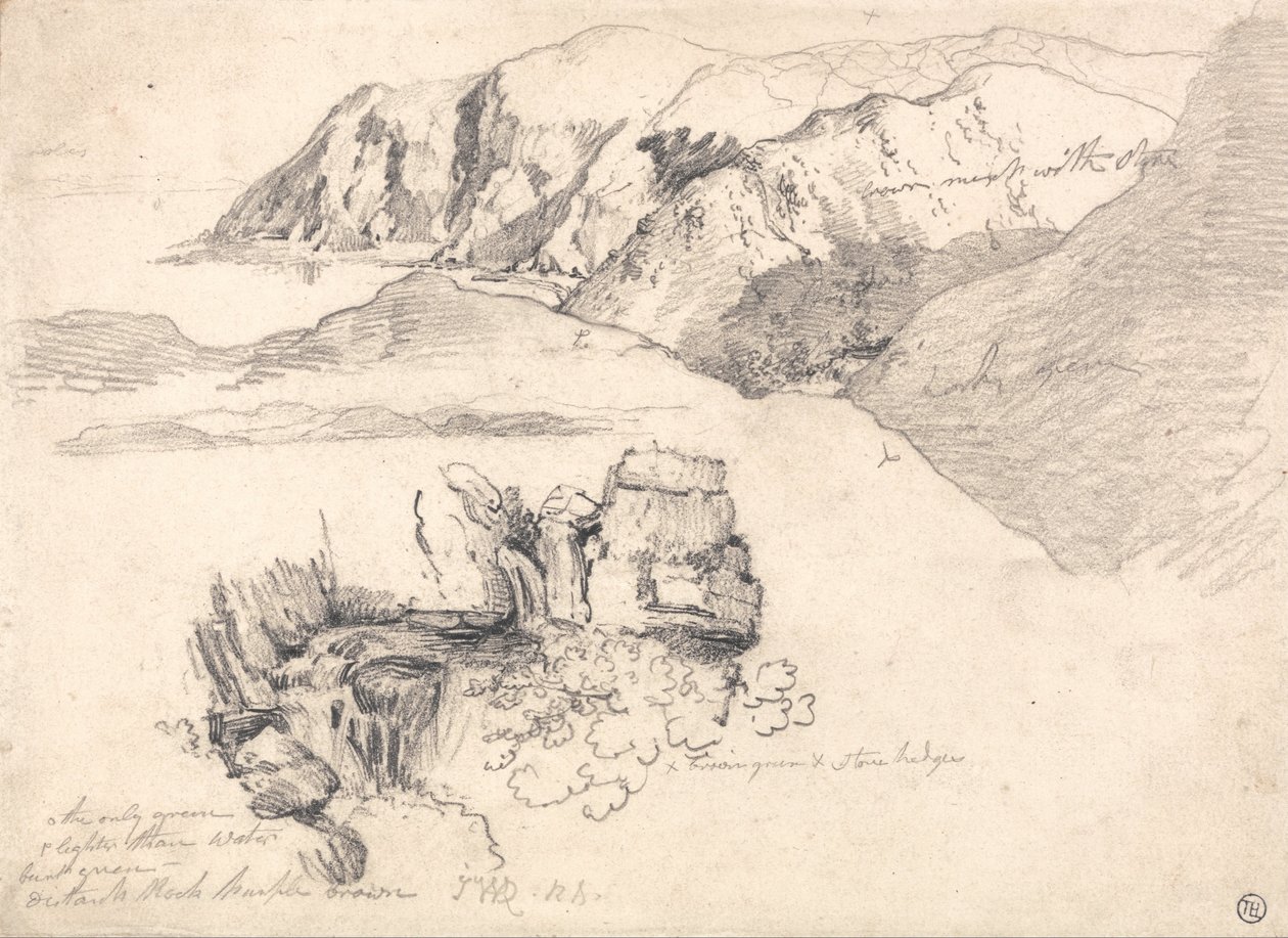 Studies of a Hilly Coast and a Rocky Waterfall by James Ward