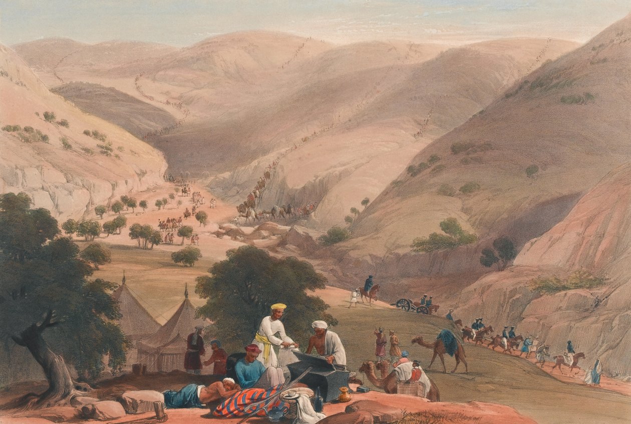The Third Descent of the Khojak Pass, c.1839 by James (after) Atkinson