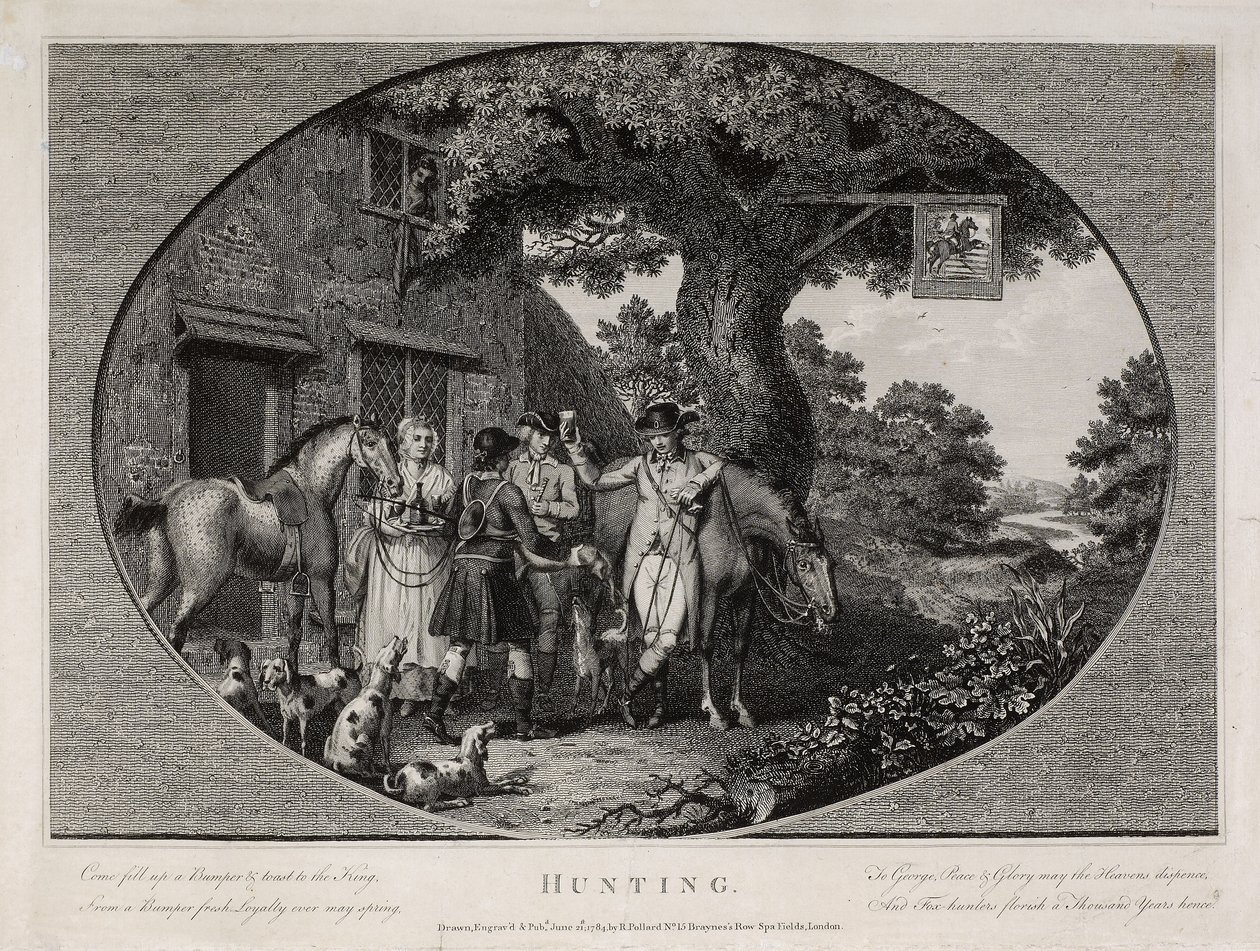 Hunting, engraved by Robert Pollard by James (after) Pollard
