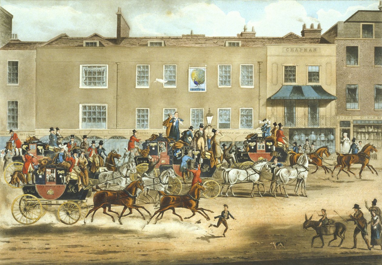 North Country Mails at The Peakcock, Islington by James (after) Pollard
