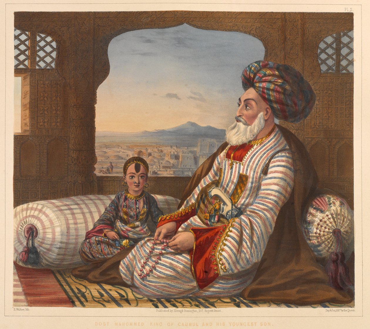 Dost Mahommed King of Caubul and his Youngest Son by James (after) Rattray