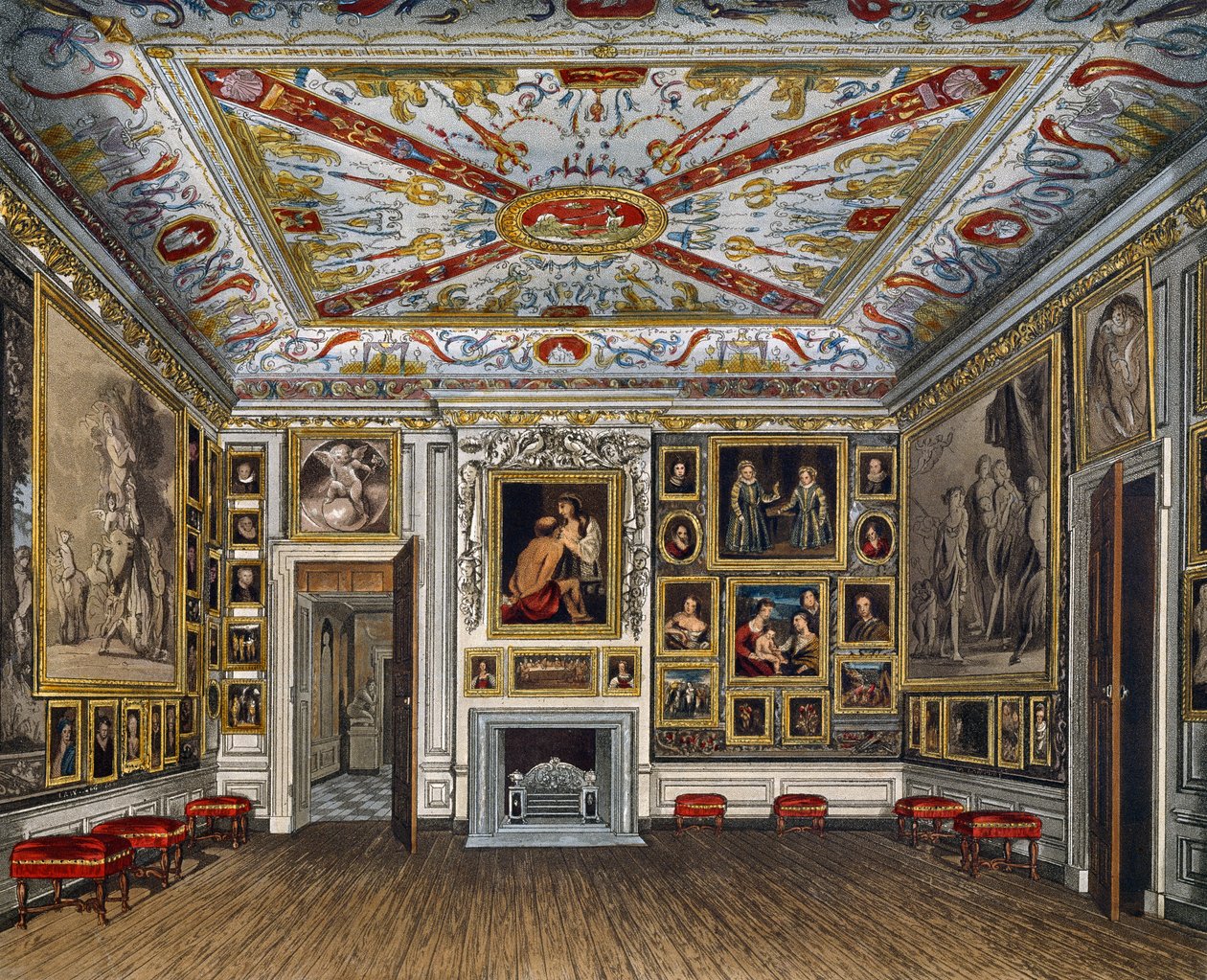 Meeting room, Engraving from The History of the Royal Residences by James (after) Stephanoff