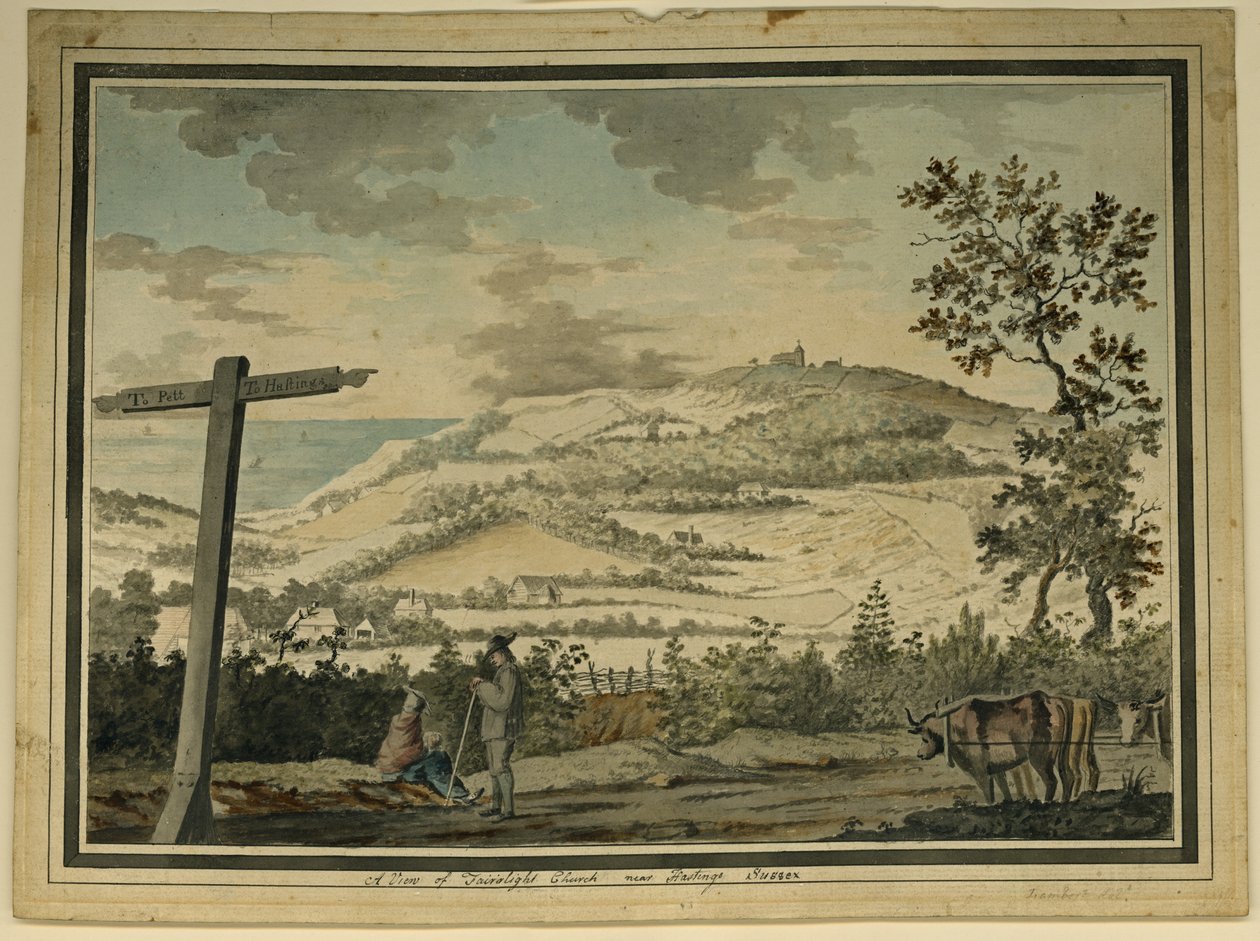 A View of Fairlight Church, near Hastings, Sussex by James (attr. to) Lambert