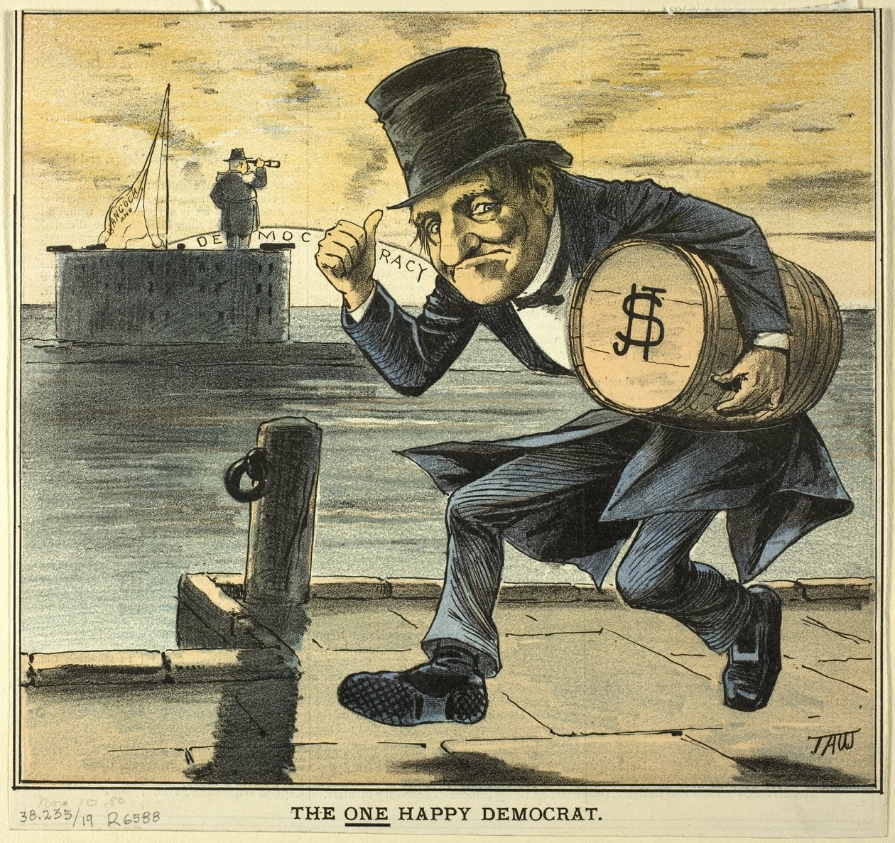 The One Happy Democrat, from Puck by James A. Wales