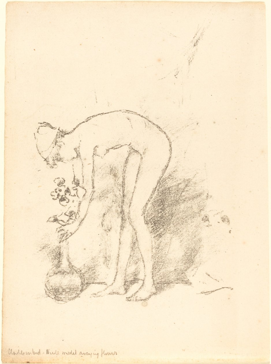 A Nude Model Arranging Flowers, c. 1892 by James Abbott McNeill Whistler