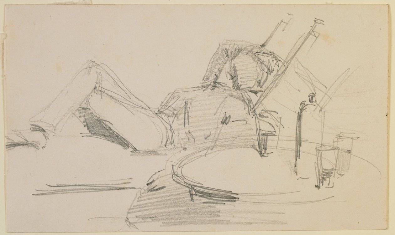 A man reclining on a bed by James Abbott McNeill Whistler