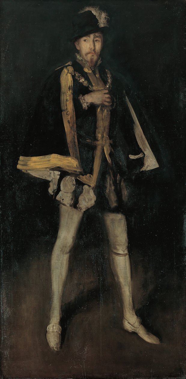 Arrangement in Black, No. 3: Sir Henry Irving as Philip II of Spain, 1876, reworked 1885 by James Abbott McNeill Whistler