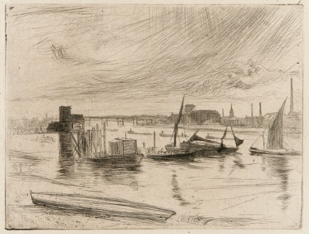 Battersea Dawn Cadogan Pier, 1861 by James Abbott McNeill Whistler