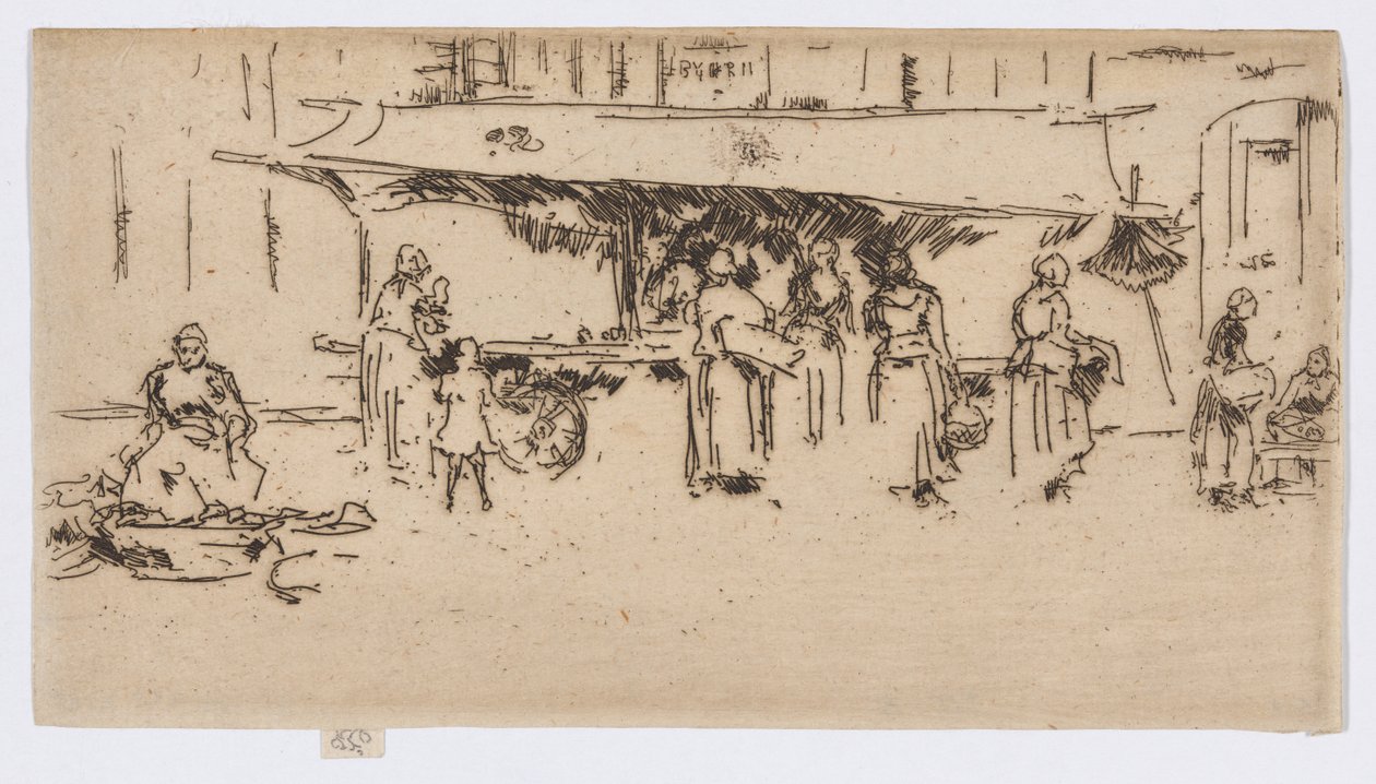 Booth, Market Place, Loches by James Abbott McNeill Whistler