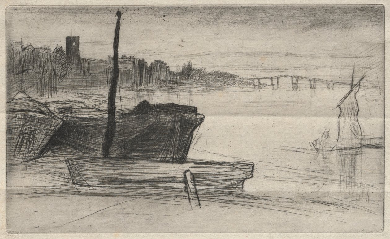 Chelsea Bridge and Church, 1871 by James Abbott McNeill Whistler
