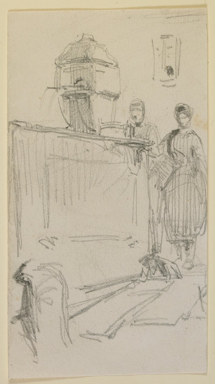 Figures by a fountain by James Abbott McNeill Whistler