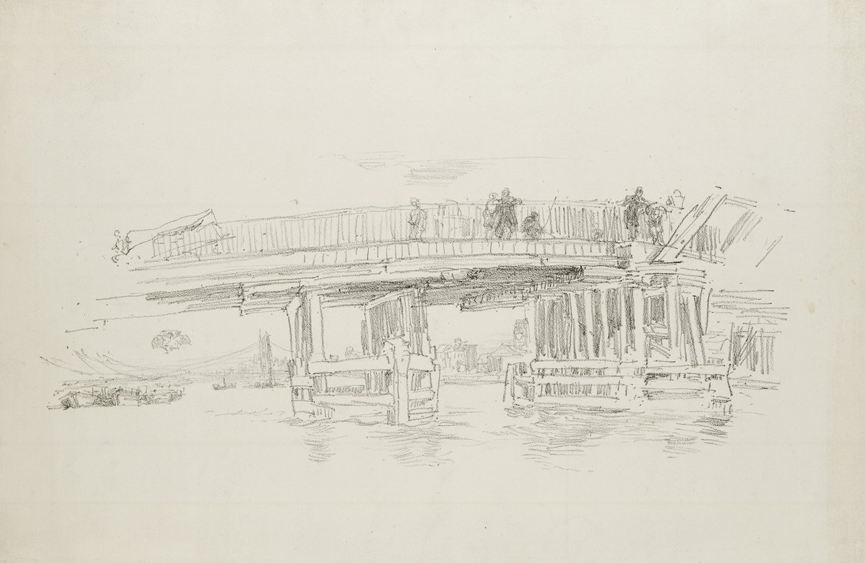 Old Battersea Bridge, Published 1887 by James Abbott McNeill Whistler
