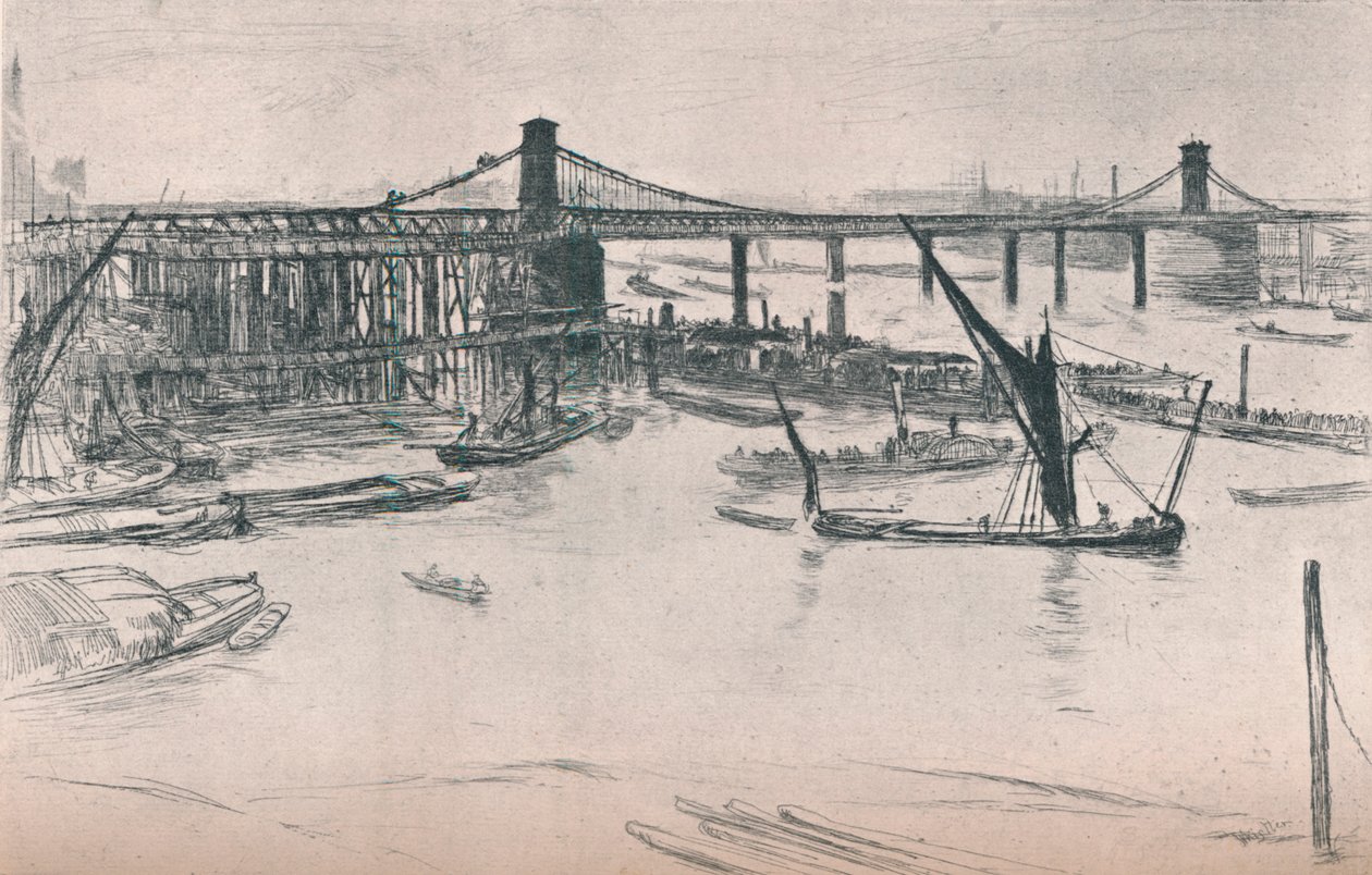 Old Hungerford Bridge, 1861, 1903 by James Abbott McNeill Whistler