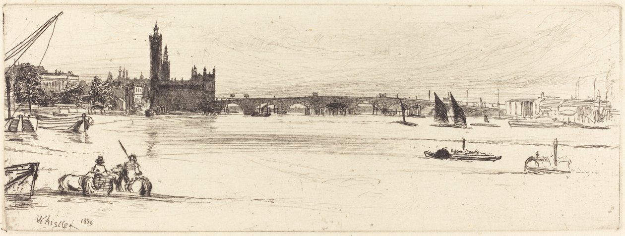 Old Westminster Bridge, 1859 by James Abbott McNeill Whistler