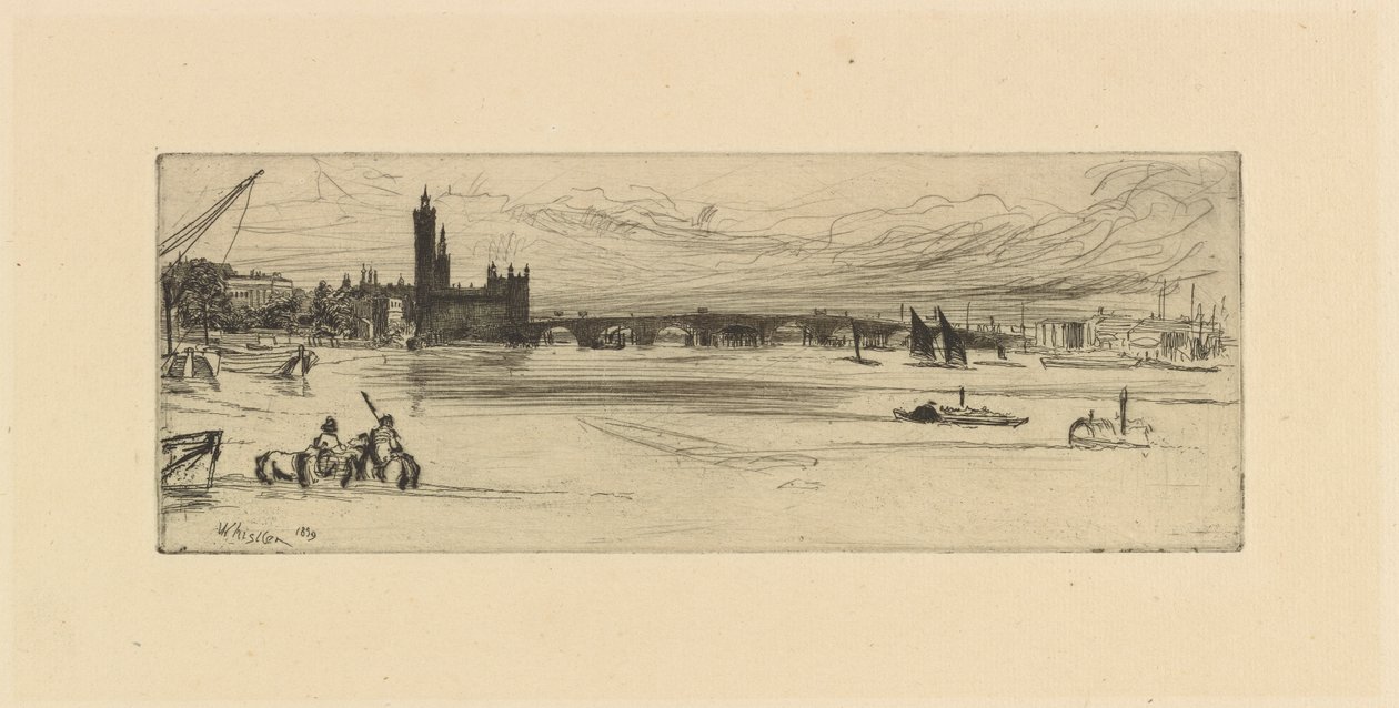 Old Westminster Bridge, 1859 by James Abbott McNeill Whistler