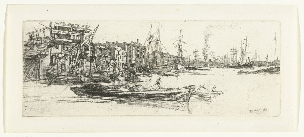 Warehouses on the Thames by James Abbott McNeill Whistler