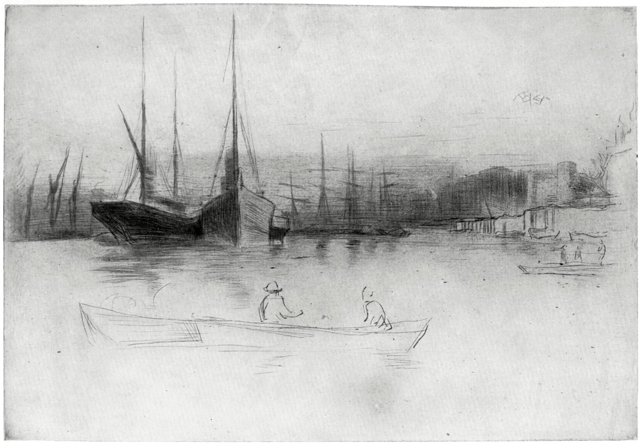Steamboats off the Tower by James Abbott McNeill Whistler