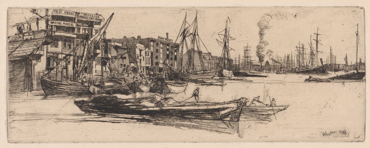 Thames Warehouses by James Abbott McNeill Whistler