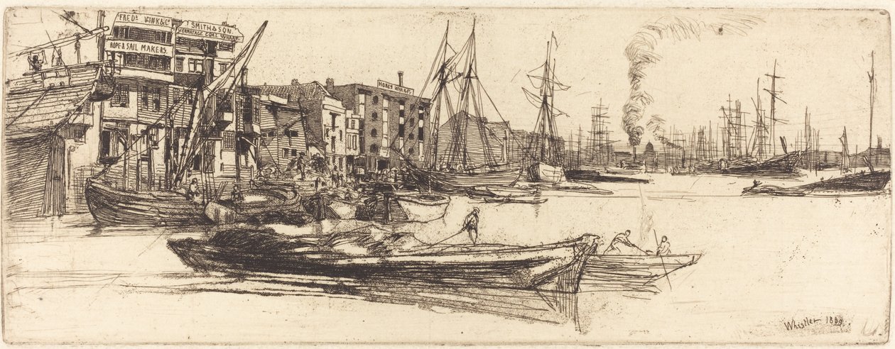 Thames Warehouses by James Abbott McNeill Whistler