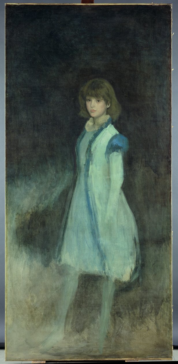 The Blue Girl: Portrait of Connie Gilchrist (1865-1946) by James Abbott McNeill Whistler