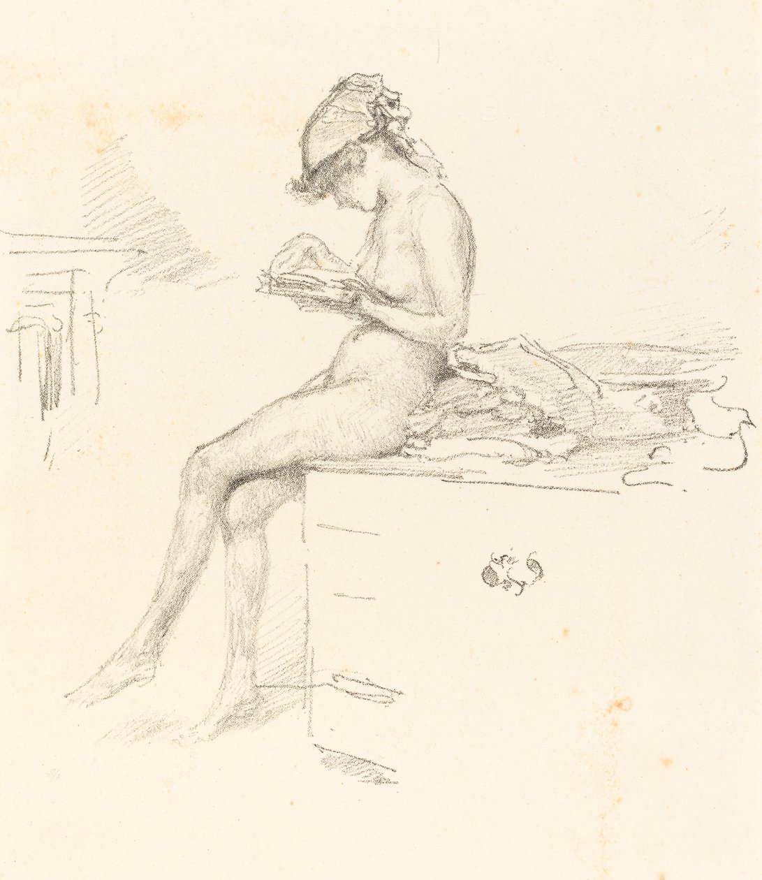 The Little Nude Model, Reading, 1889-1890 by James Abbott McNeill Whistler
