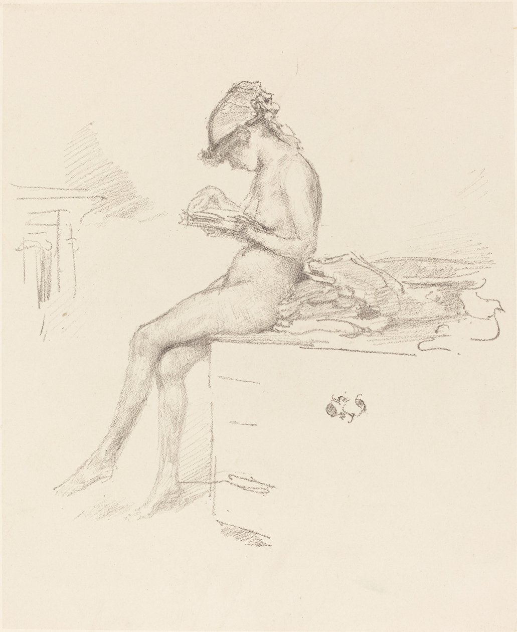 The Little Nude Model, Reading, 1889-1890 by James Abbott McNeill Whistler