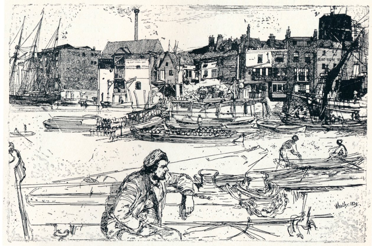 The Pool of London, 1859 by James Abbott McNeill Whistler