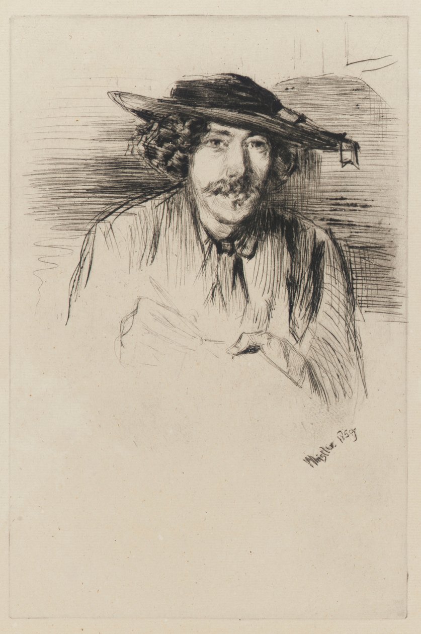 Whistler with a hat, 1859 by James Abbott McNeill Whistler