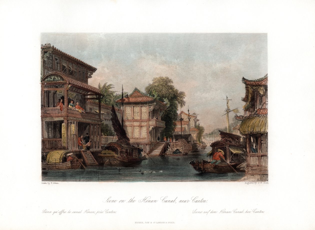 Scene on the Honan Canal, near Canton, China by James B. Allen