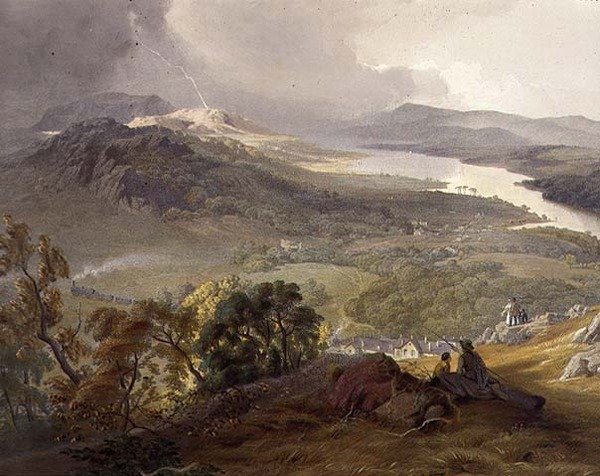 Lake Windermere (detail of the Lakeside Railway) by James Baker (after) Pyne