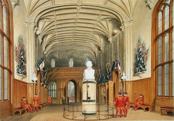 The Guard Chamber, Windsor Castle by James Baker (after) Pyne