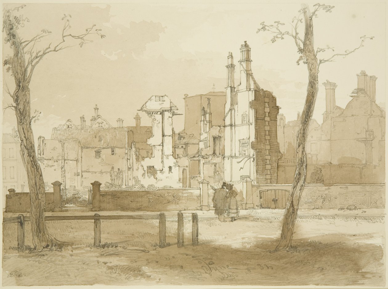 West side of Queen Square, after the Riots by James Baker Pyne