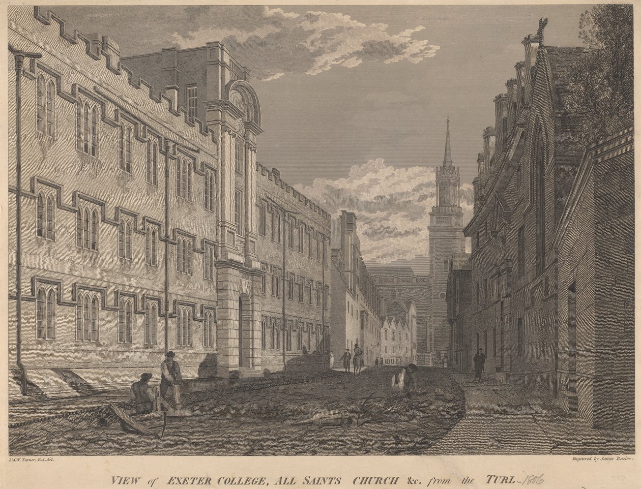 View of Exeter College, All Saints Church, from the Turl by James Basire