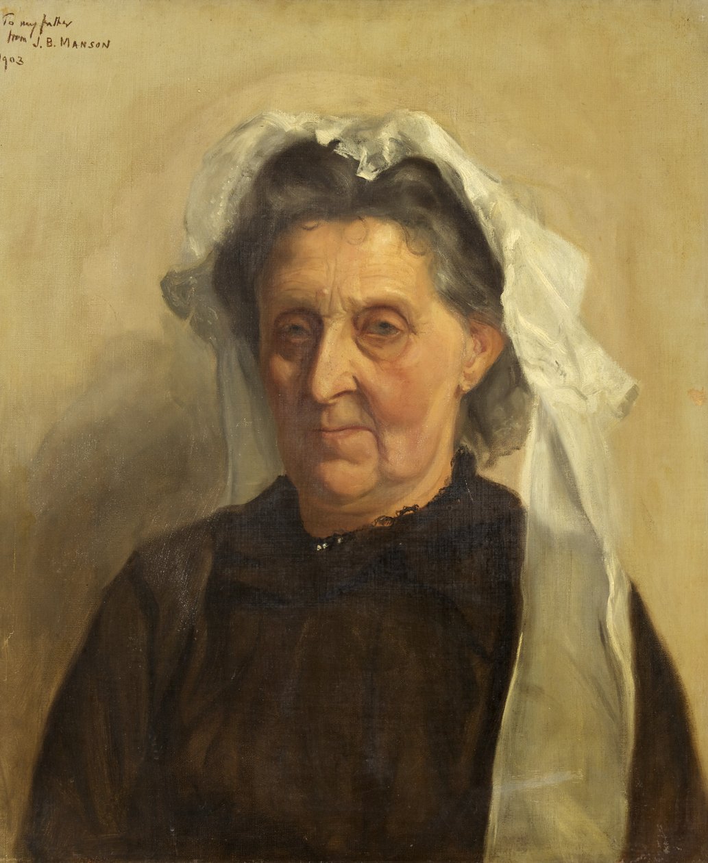 Old Woman in a White Cap, 1903 by James Bolivar Manson