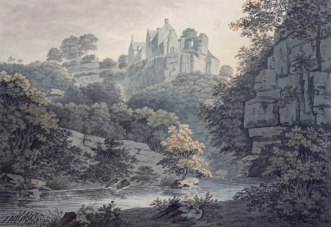 Hawthornden Castle Near Edinburgh by James Bourne