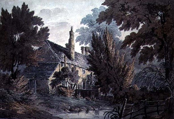 Landscape with house by a pond, 19th century by James Bourne