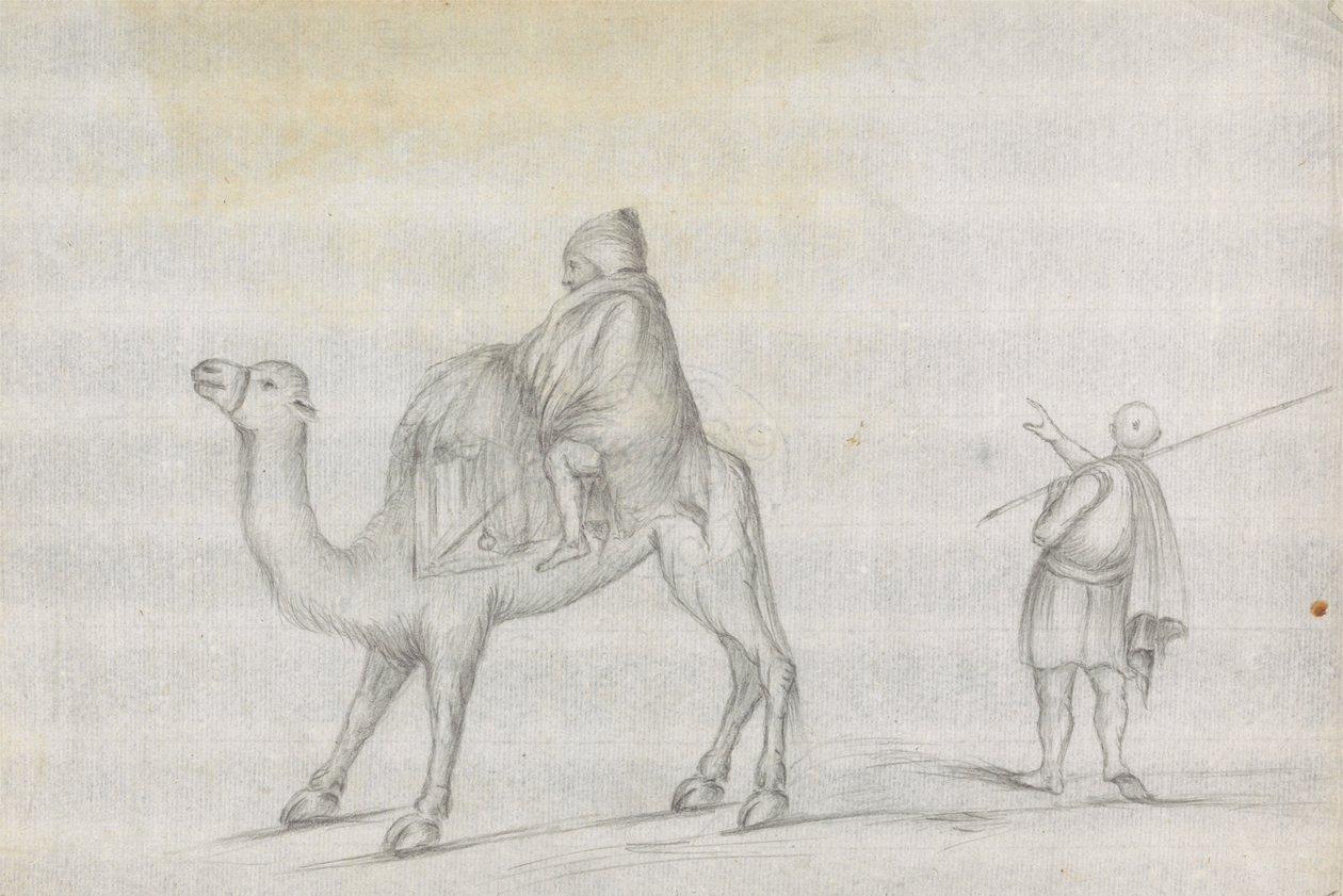 Traveler and a Man atop a Camel by James Bruce