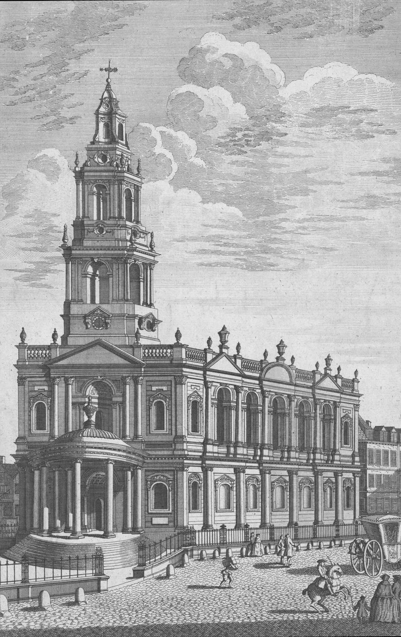 St Marys Church in the Strand, London, mid 18th century by James Cole