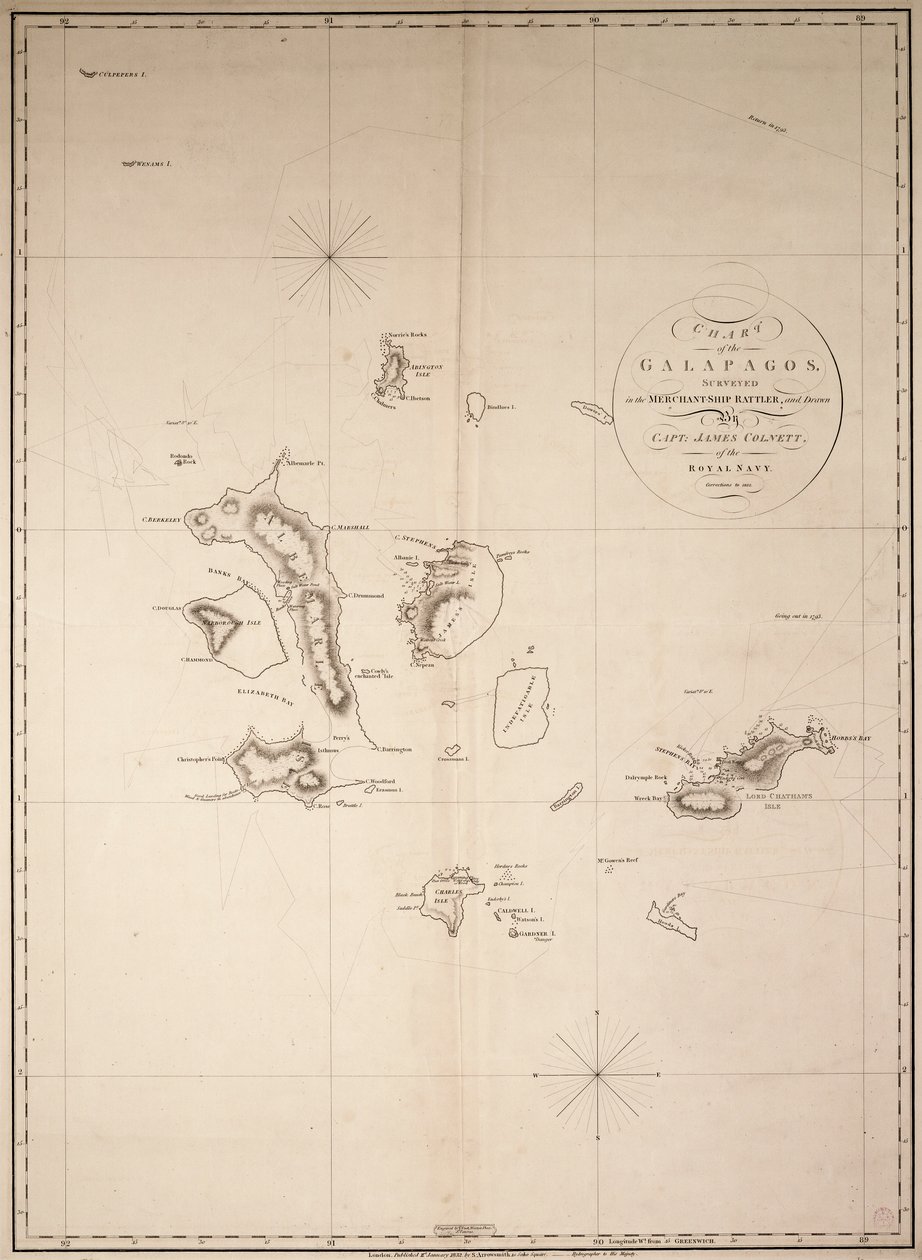 Chart of the Galapagos, Surveyed in the Merchant Ship 