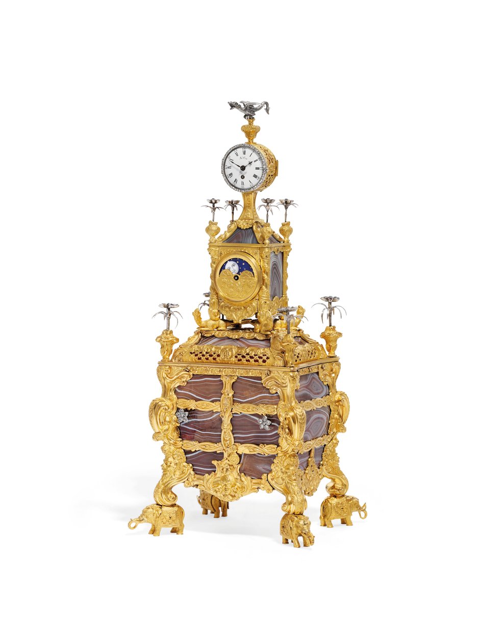George III musical timepiece table clock, c.1766 by James Cox