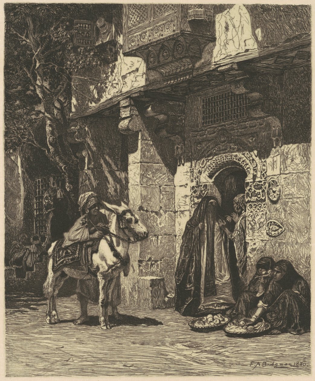 A Lady of Cairo Visiting by James David Smillie, after Frederic Arthur Bridgman
