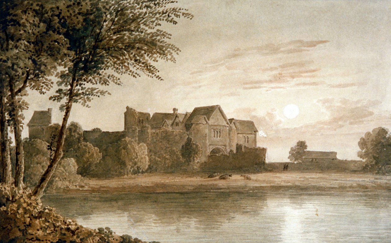 Allington Castle, near Maidstone, Moonlight, 19th century by James Duffield Harding