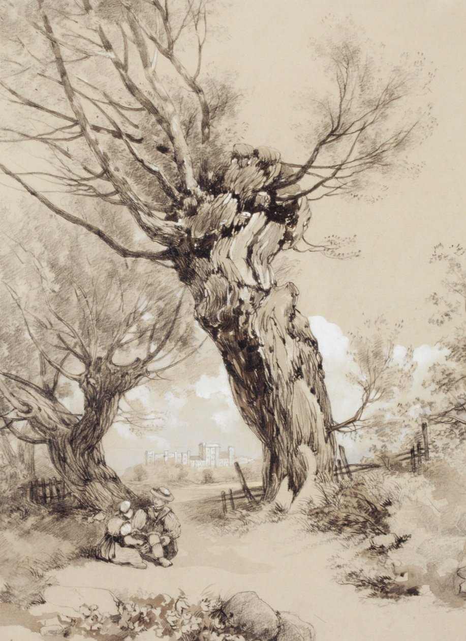 Landscape with Figures under Pollarded Trees by James Duffield Harding