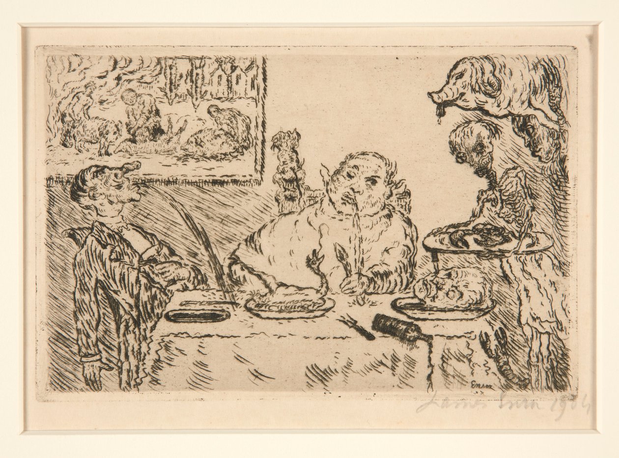 Gluttony, from the Portfolio The Deadly Sins by James Ensor