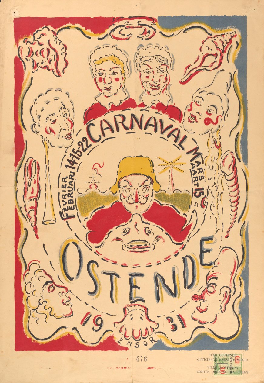 Poster for the Carnival at Ostend by James Ensor