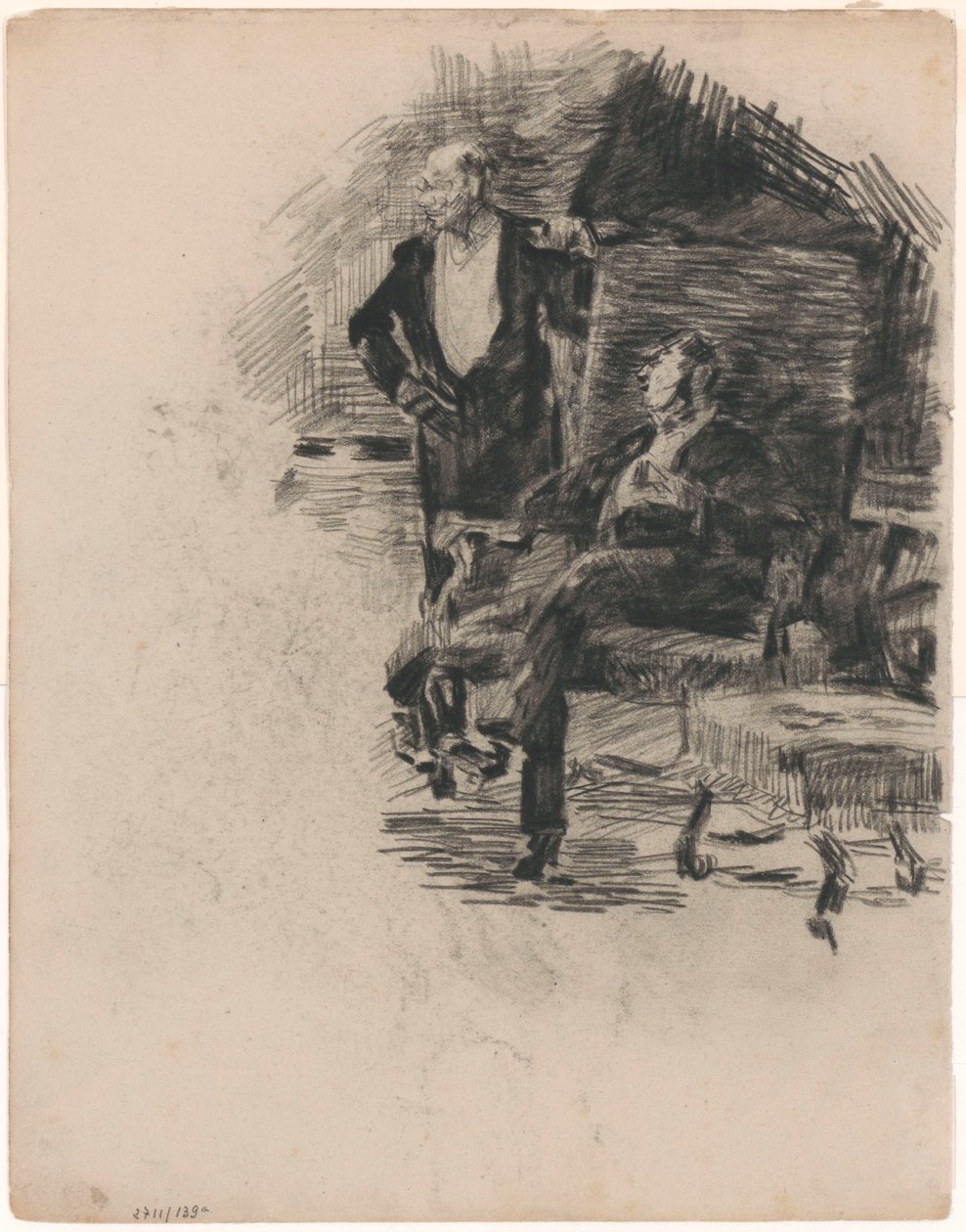 Seated and Standing Gentleman by James Ensor