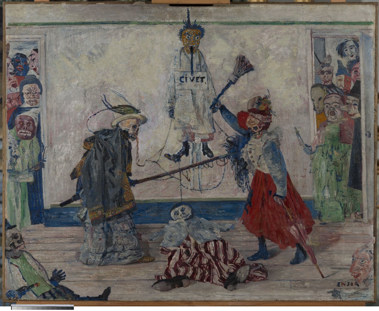 Skeletons Fighting over the Body of a Hanged Man by James Ensor