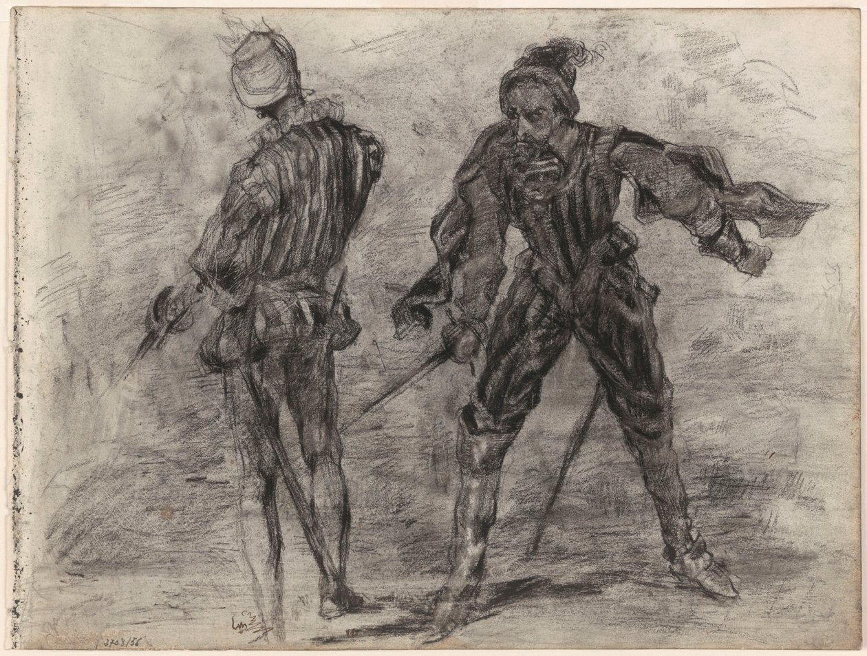 Two Spanish Noblemen with Swords (frontal view, back view) by James Ensor