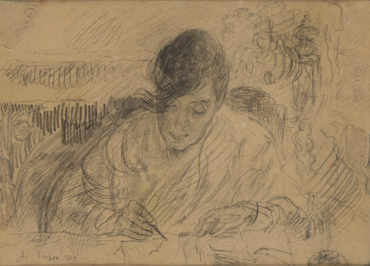 Woman Writing a Letter (Ensor’s Sister) by James Ensor